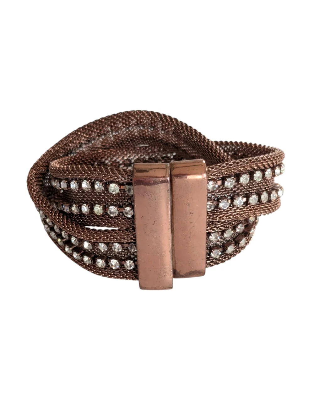 Copper Mesh Bracelet With Sequins